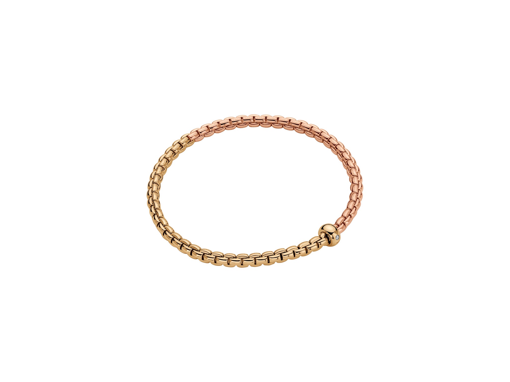 FOPE Eka Two Tone Essentials Bracelet - 18K Yellow Gold & 18K Rose Gold