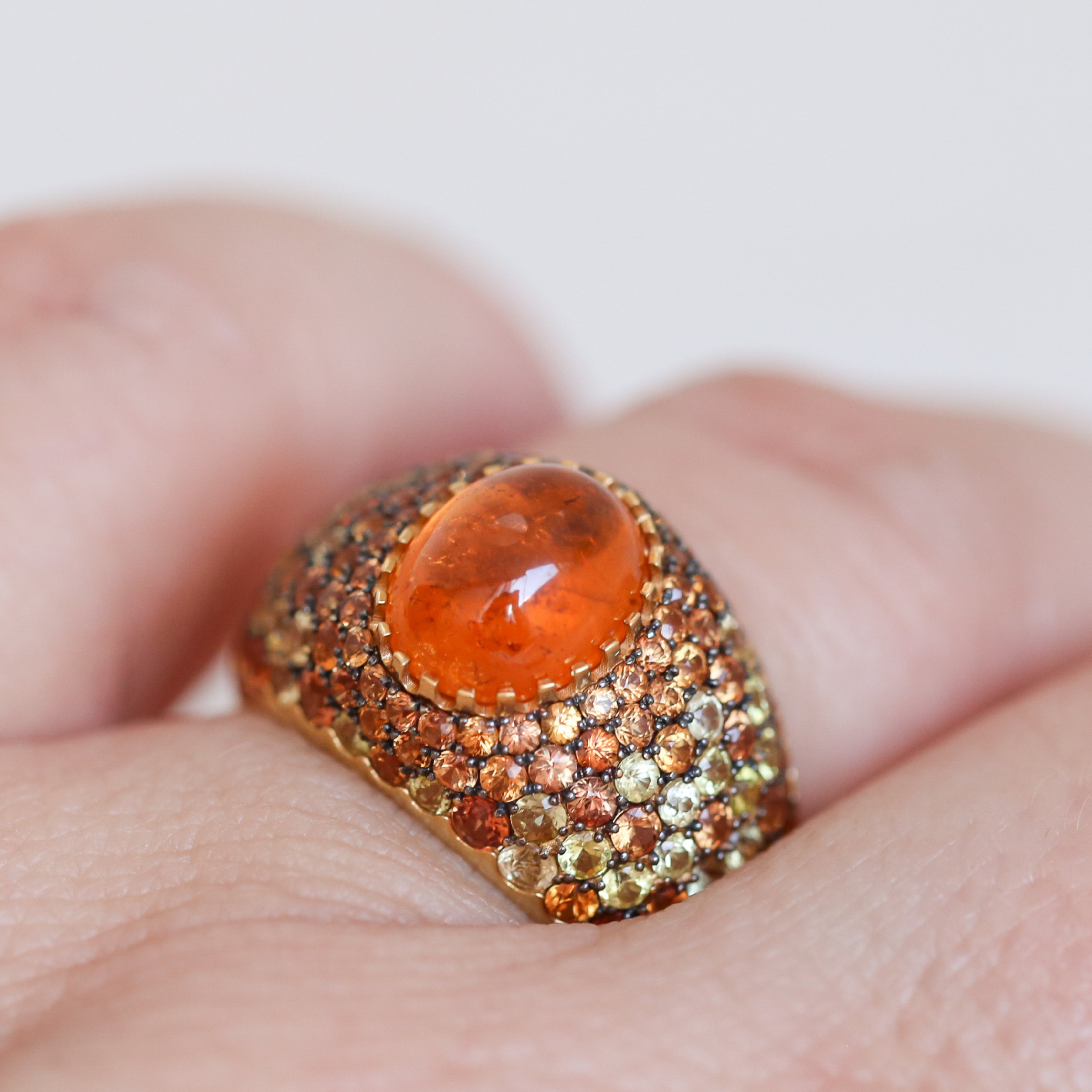 Spessartine & Sapphire Ring