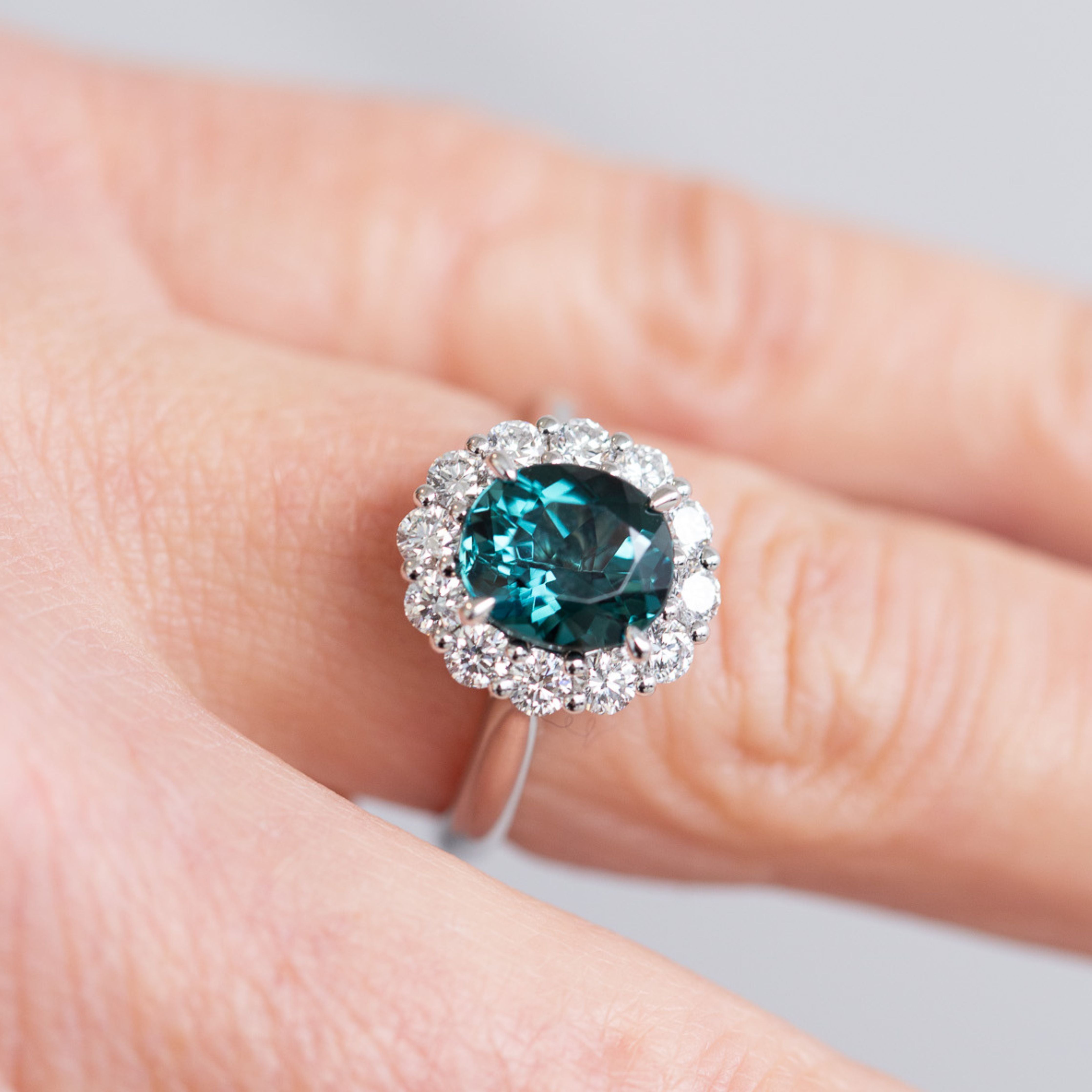 "Bellagio" Brazilian Tourmaline 18K White Gold Ring