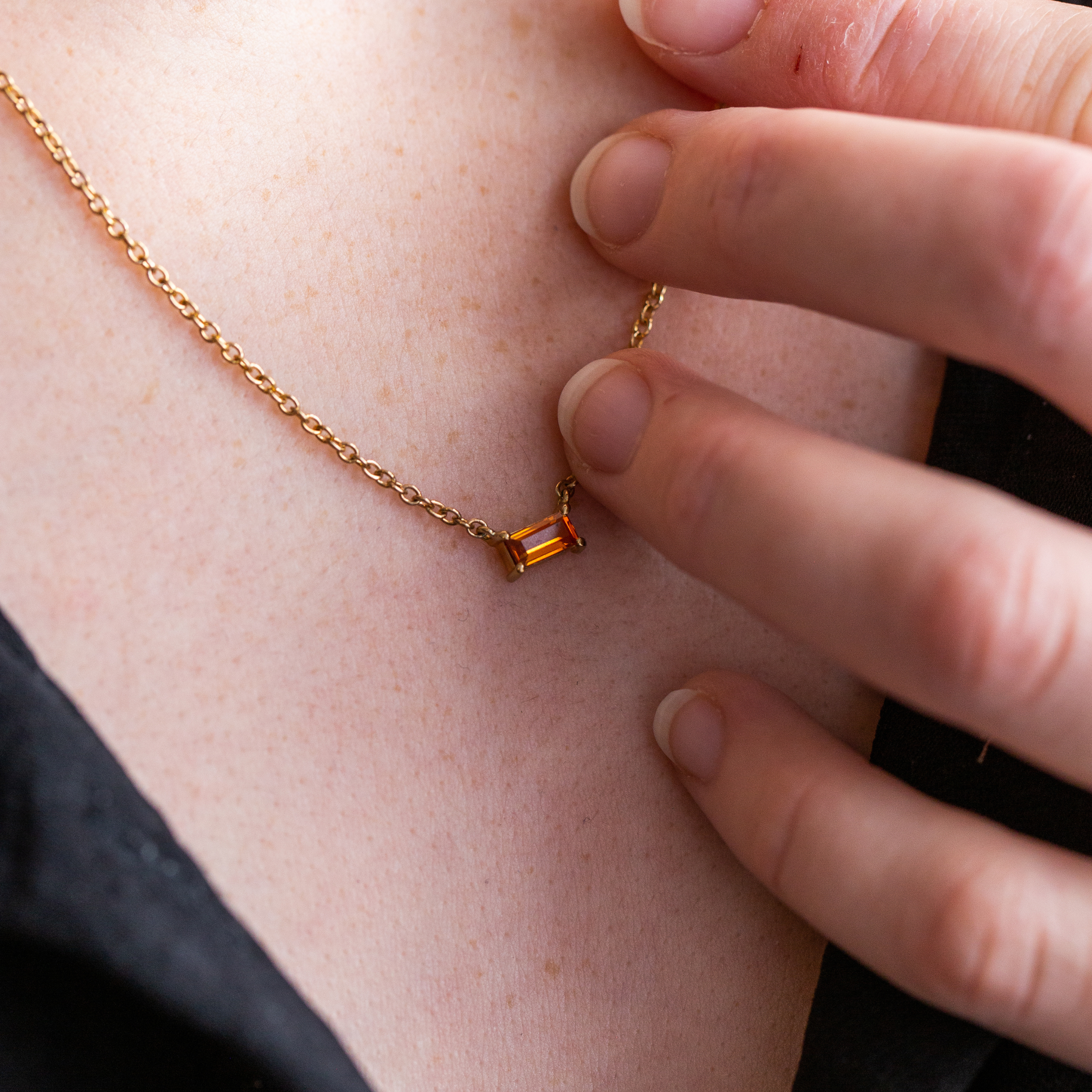 Orange Sapphire Necklace