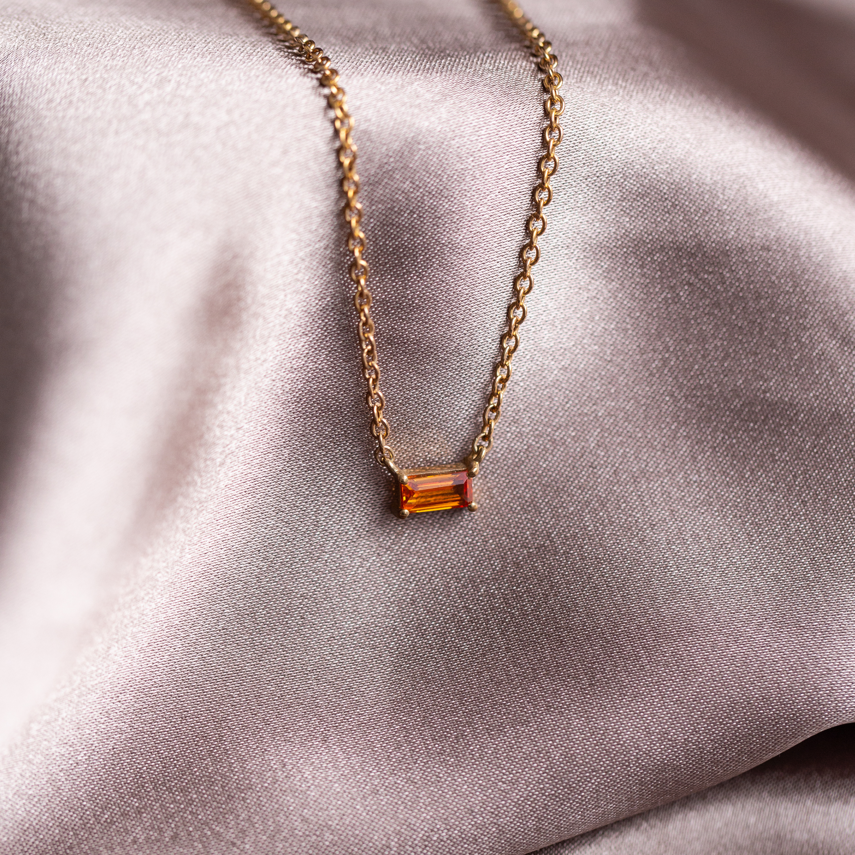 Orange Sapphire Necklace