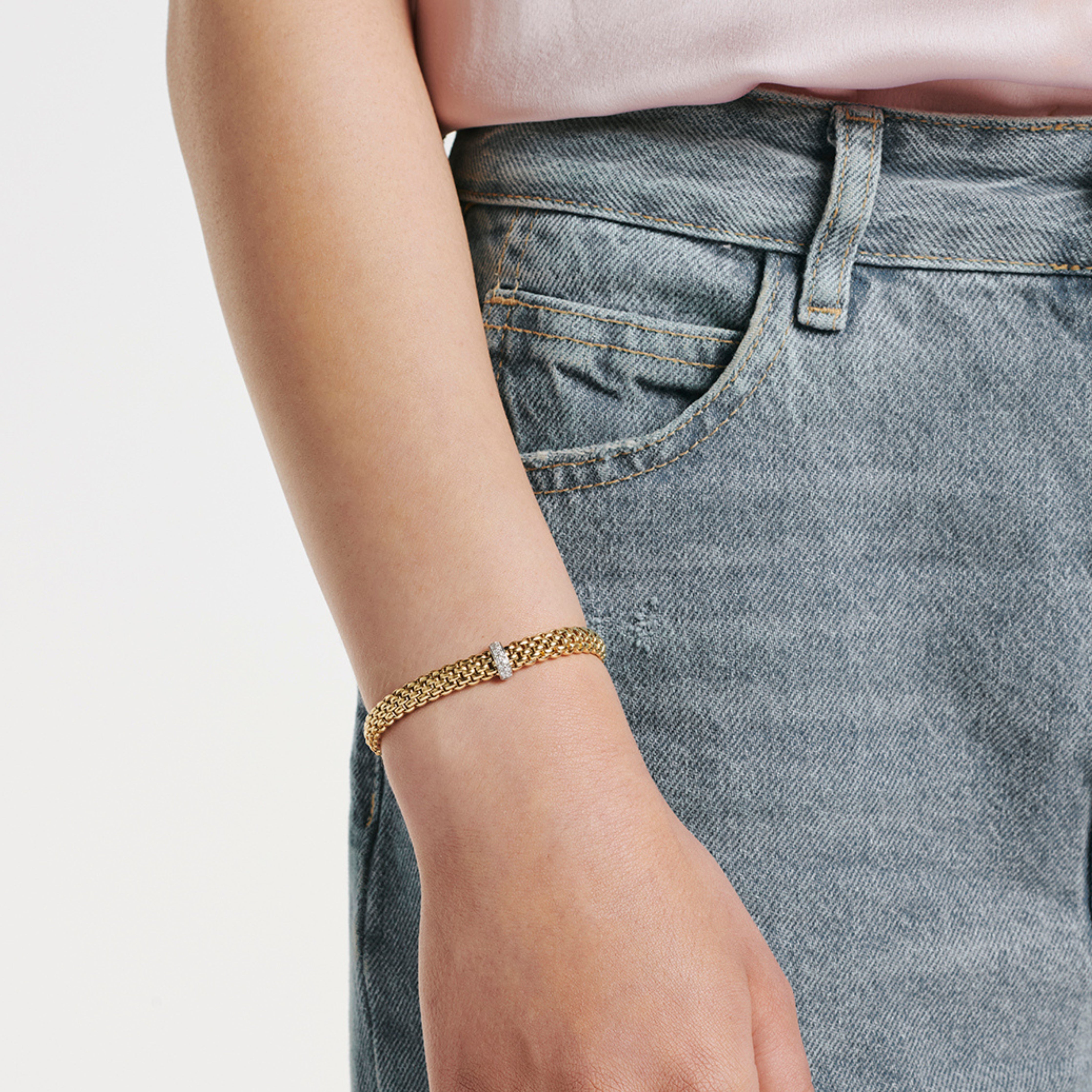 FOPE Bracelet VENDOME 18K Yellow Gold with 0.10ct Diamonds