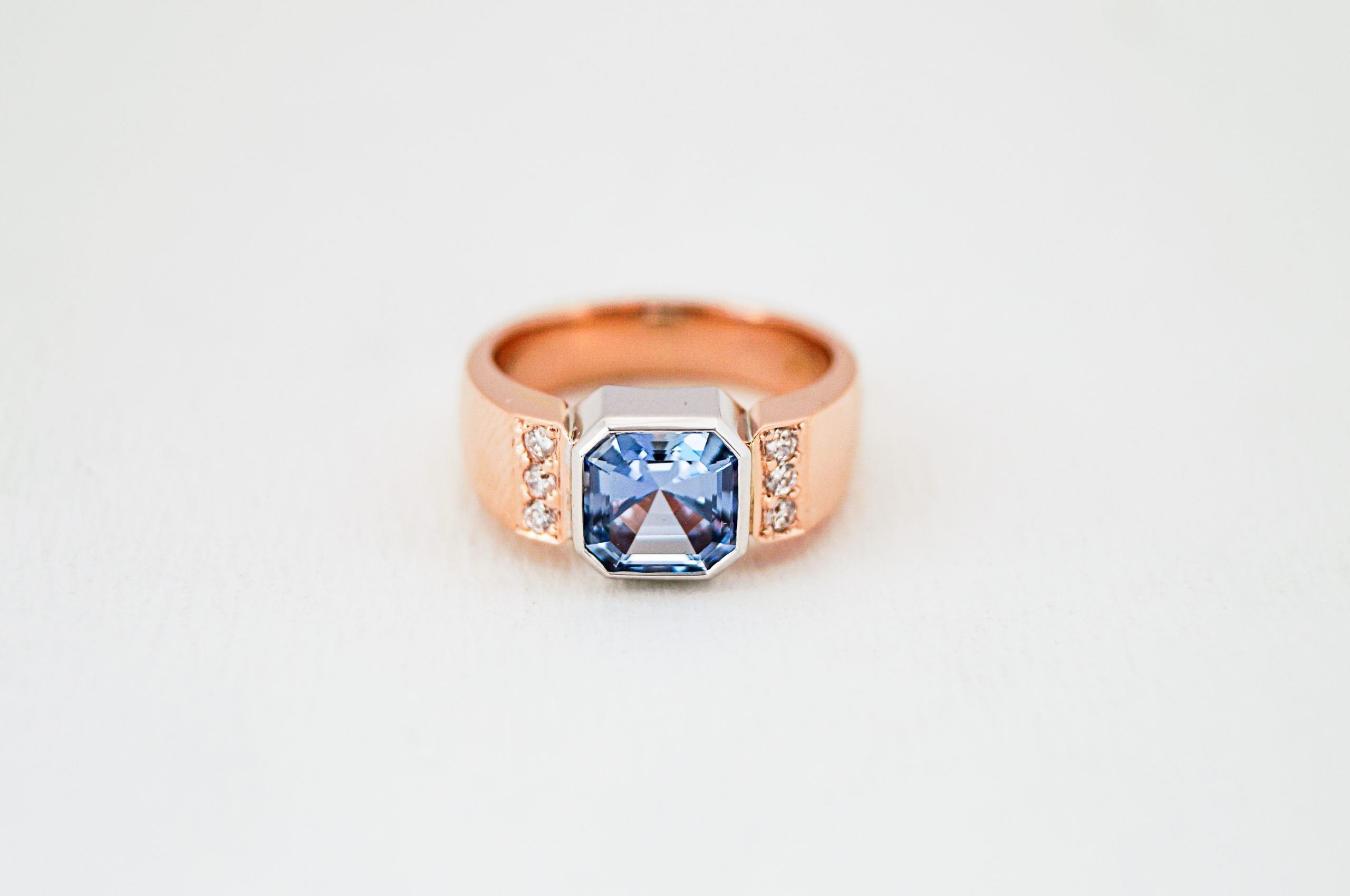 Asscher deals sapphire ring