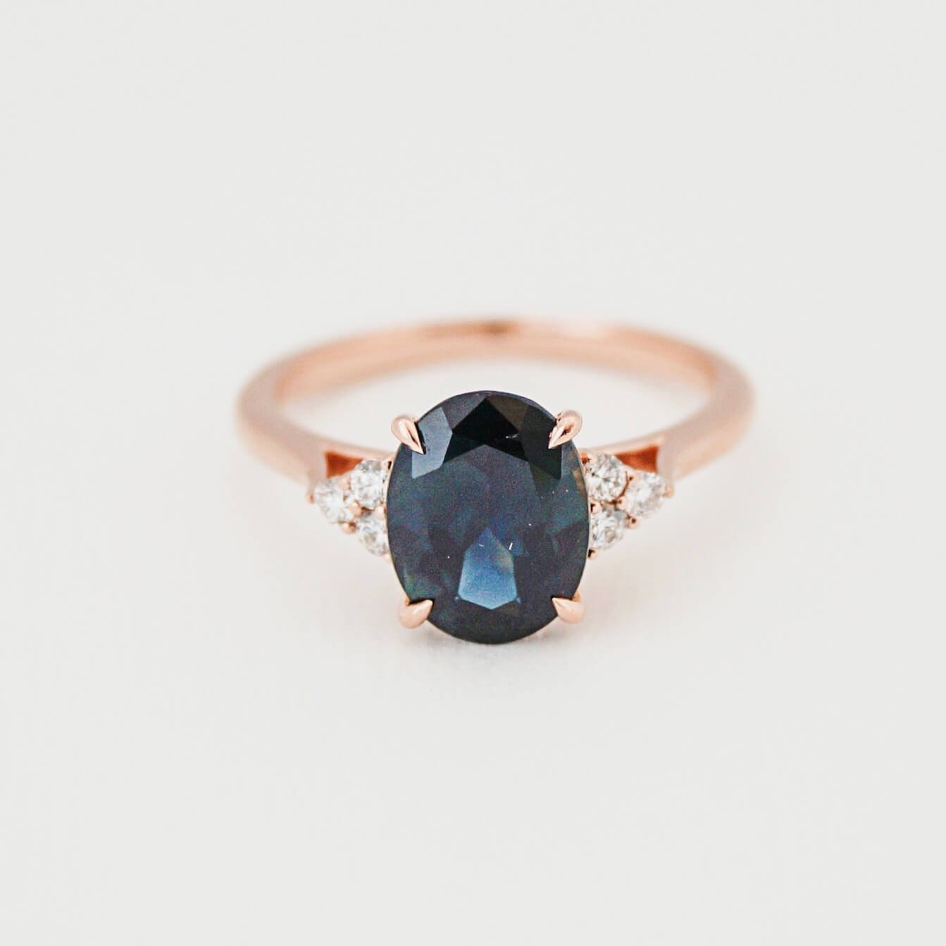 Oval Cut Australian Sapphire Rose Gold Ring Claudia Jewellers