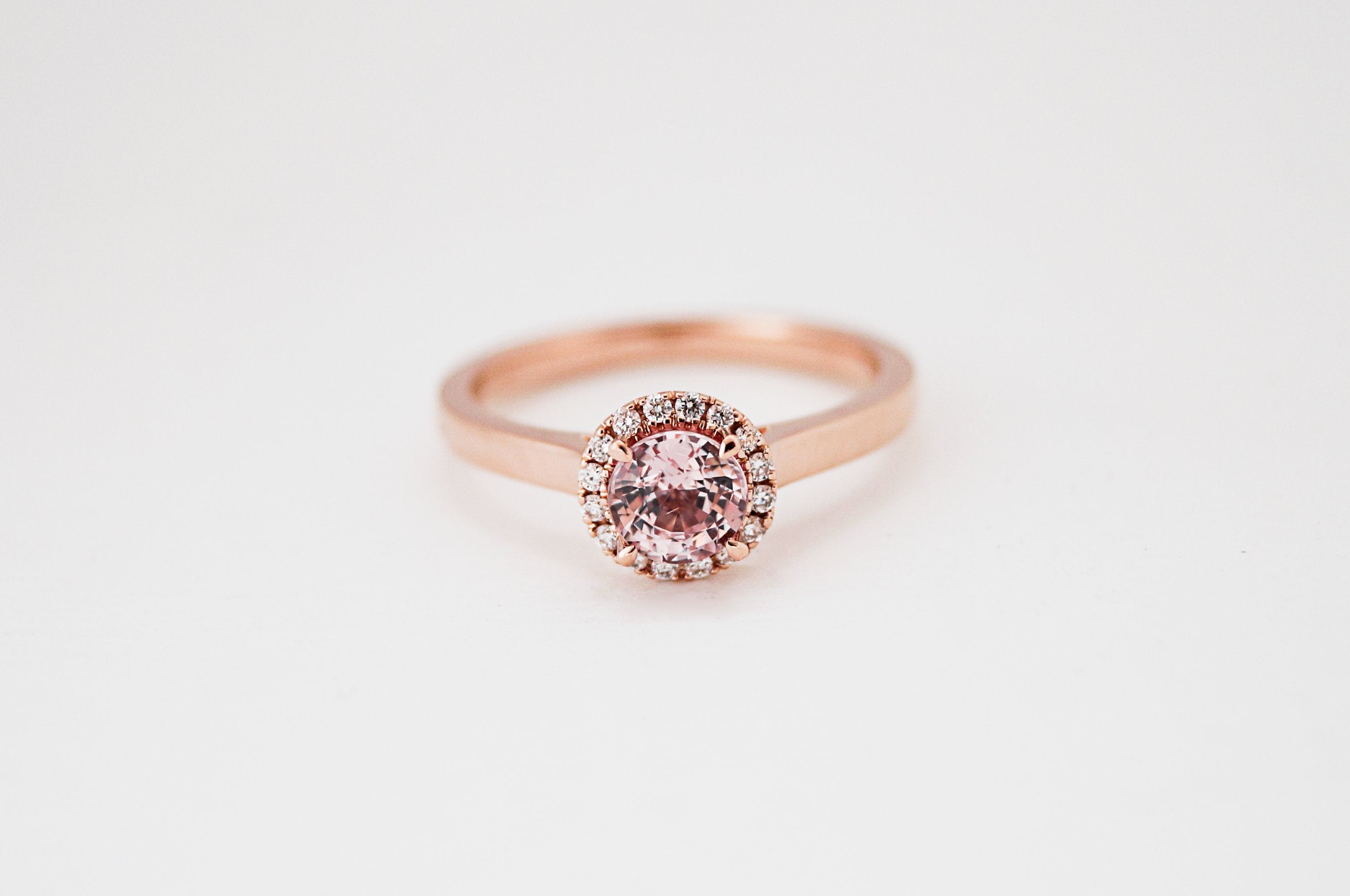 Pink sapphire outlet wedding set