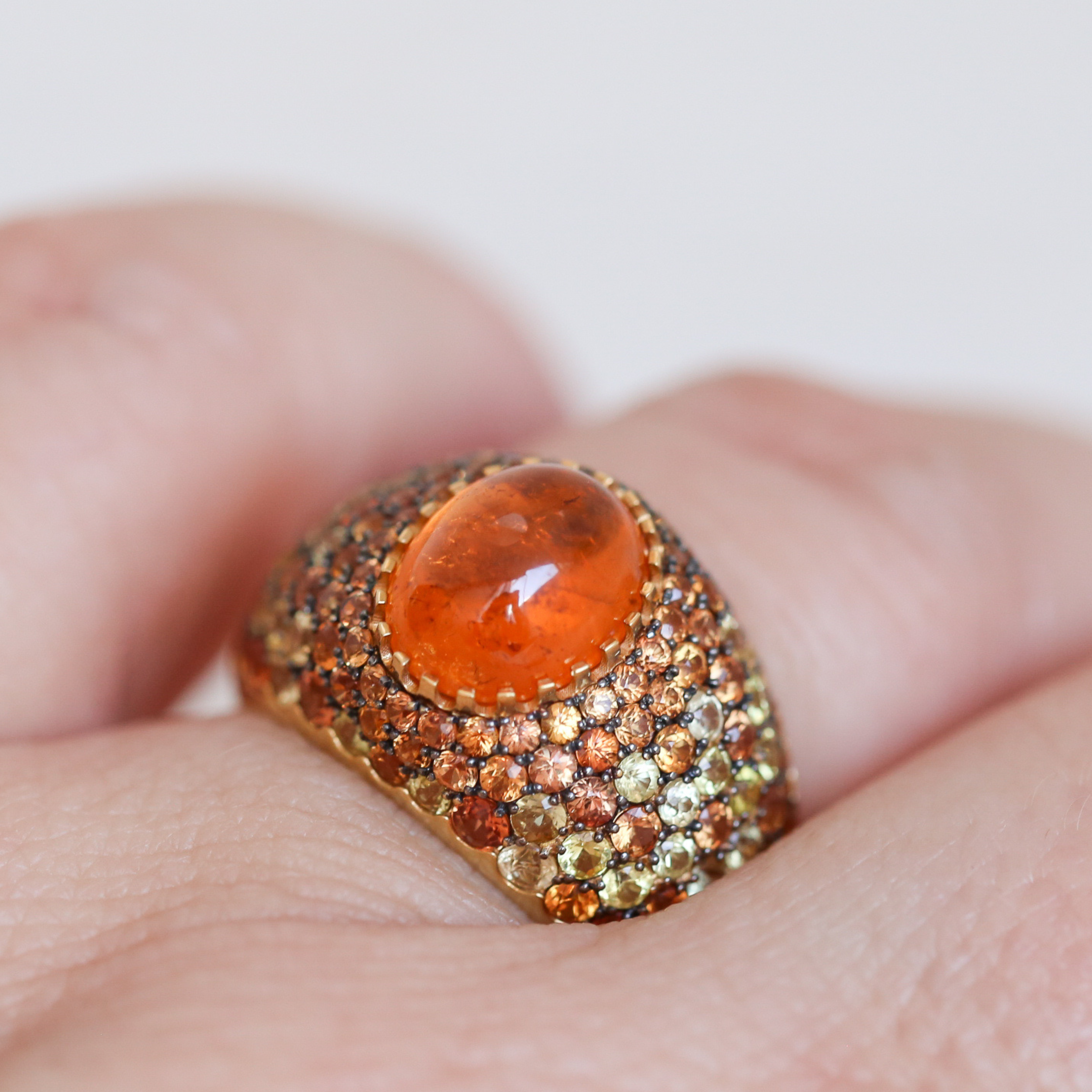 Spessartine &amp; Sapphire Ring