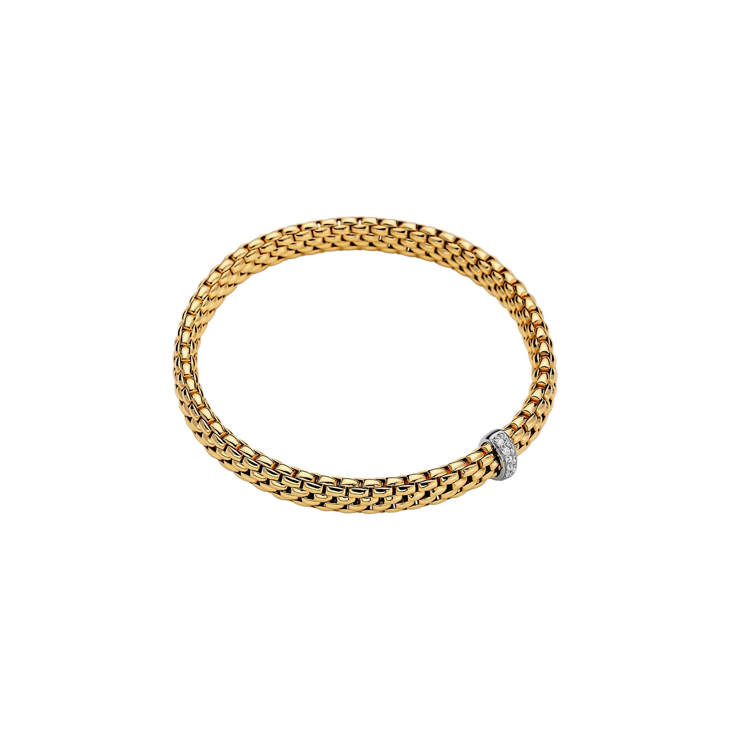 FOPE Bracelet 18K yellow gold with diamonds 0.10ct Size Small VENDOME