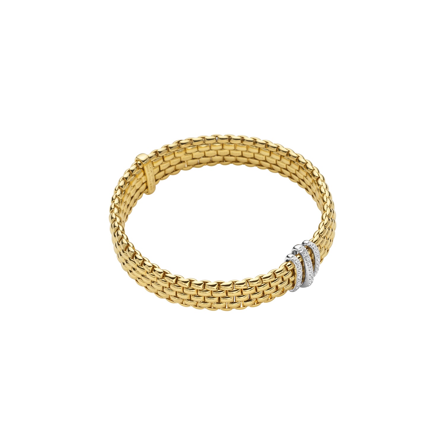 FOPE Bracelet 18K yellow gold with diamonds 0.23ct Size Medium PANORAMA