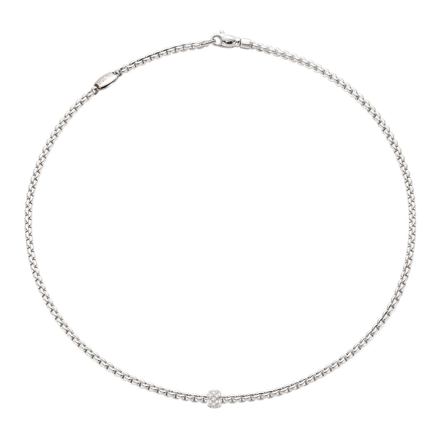 FOPE Necklace 18K white gold with diamonds 0.19ct Length 45cm EKA