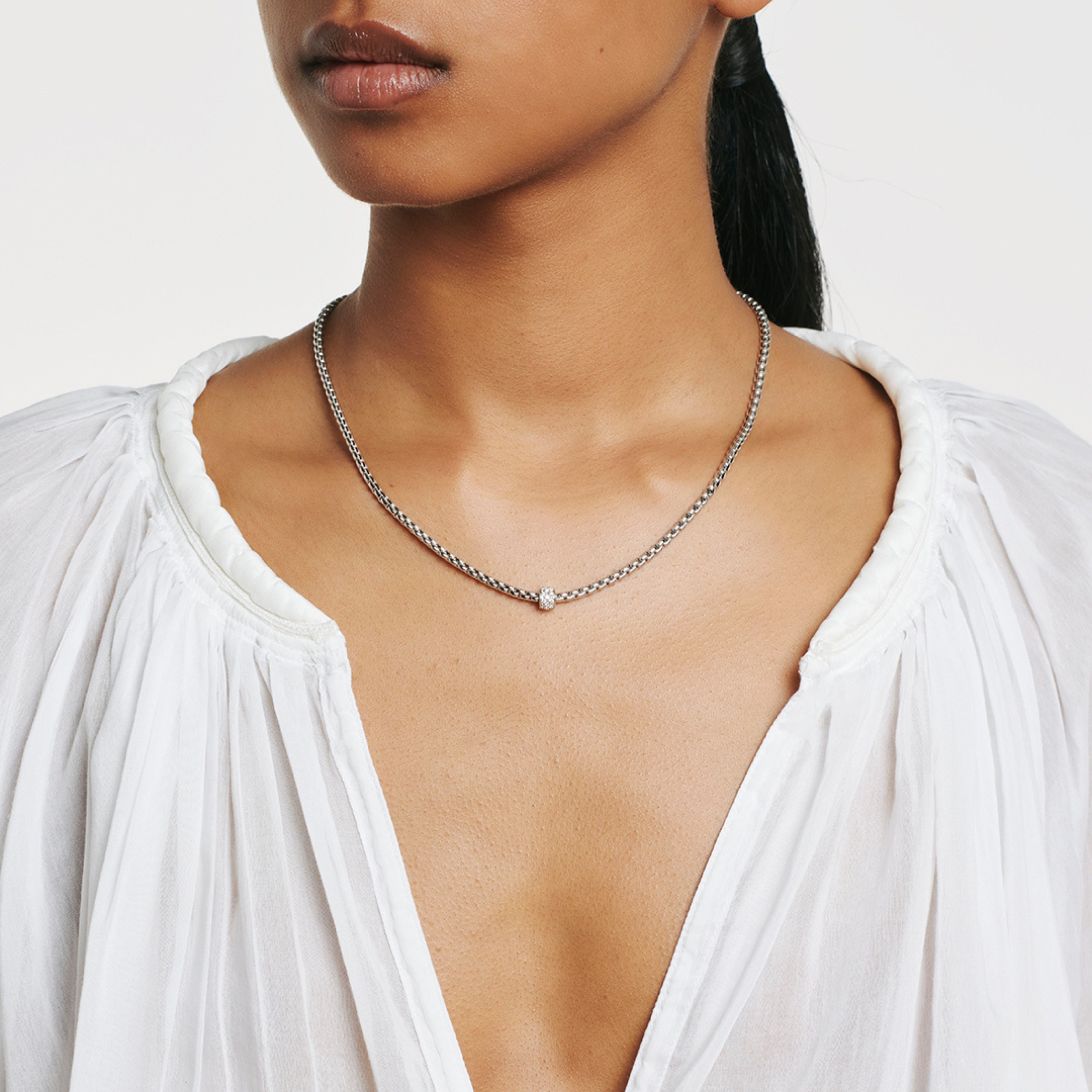 FOPE Necklace EKA 18K Yellow Gold with Diamond Rondel