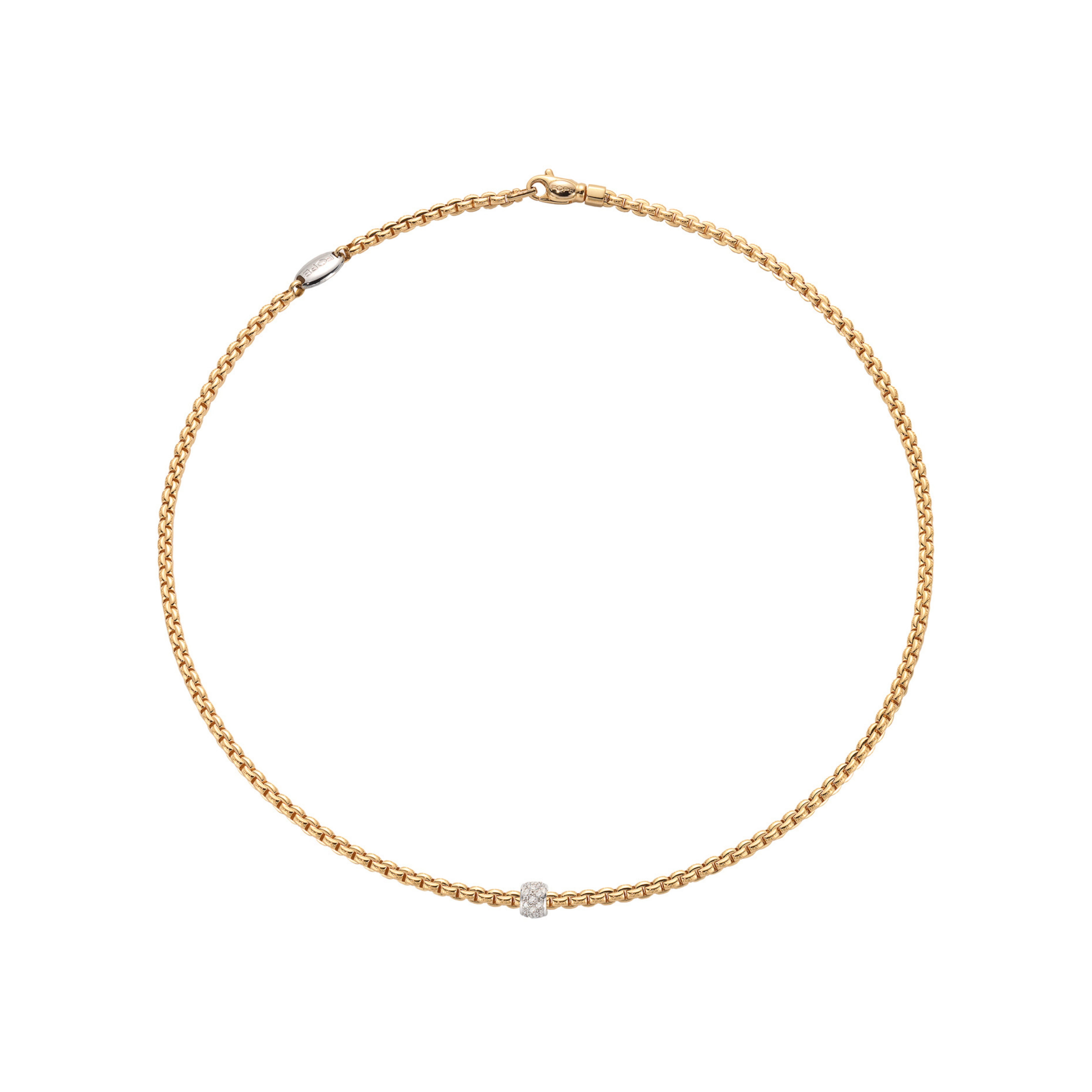 FOPE Necklace EKA 18K Yellow Gold with Diamond Rondel
