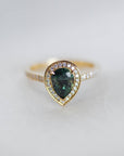 Australian Sapphire and Diamond Halo Ring